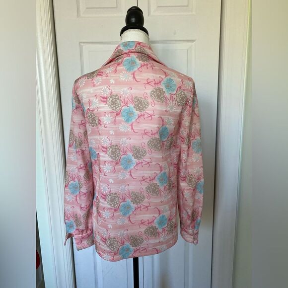 1970s Dart Collar Floral Shirt - Picture 4 of 5